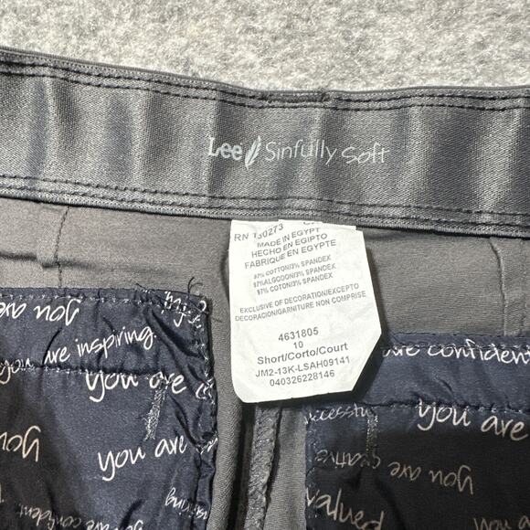 Lee Sinfully Soft Women's Bootcut Chino Pants 10S Short Gray Pants - Picture 9 of 9